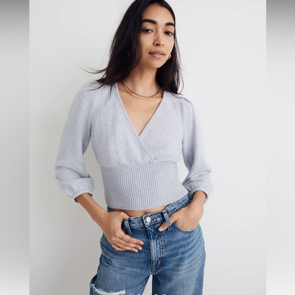 (G11) Wrap V-Neck Sweater in Coziest Yarn - Picture 5 of 8